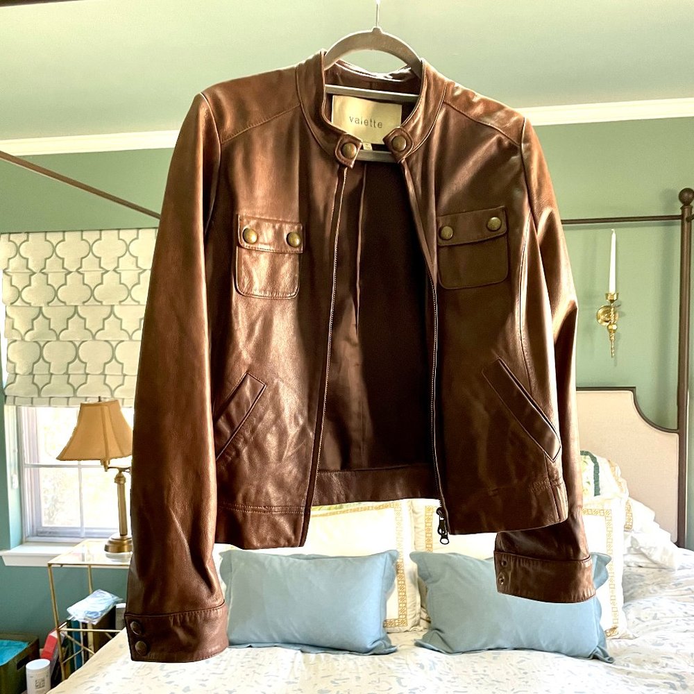 Valette Brown Leather Moto Jacket